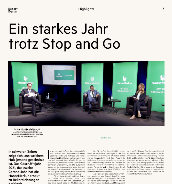 Picture of a page from a HanseMerkur employee magazine